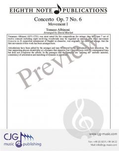 Concerto op. 7 No. 6 Movement 1 von Tomaso Giovanni Albinoni 