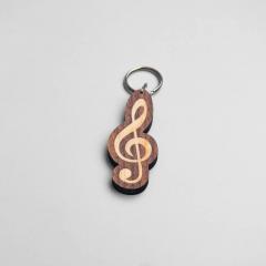 Schlüsselanhänger Violinschlüssel Walnuss/Ahorn 