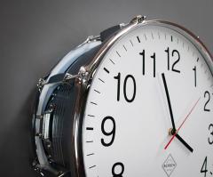 Snare Drum Uhr Orginal White 