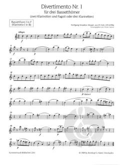 Divertimento Nr. 1 B-dur KV Anh. 229 von Wolfgang Amadeus Mozart 