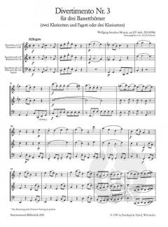 Divertimento Nr. 3 C-dur KV Anh. 229 von Wolfgang Amadeus Mozart 