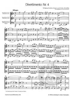 Divertimento Nr. 4 B-dur KV Anh. 229 von Wolfgang Amadeus Mozart 