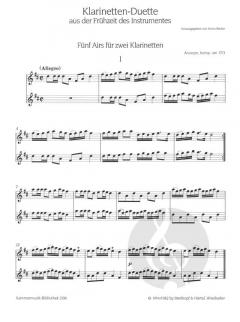 Klarinetten-Duette aus der Frühzeit des Instrumentes von Heinz Becker 