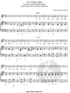 Orgelbegleitung zu 'Ave verum corpus' von Christoph Dalitz (Download) 