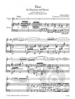 Duo für Klarinette und Klavier von Johannes Brahms im Alle Noten Shop kaufen