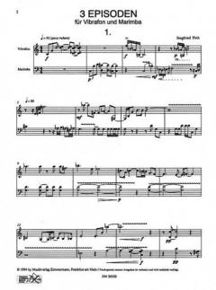 3 Episoden für Vibrafon und Marimba von Siegfried Fink (Download) 