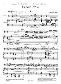 Sonate Nr. 2 G-Dur op. 44 von Nikolai Medtner (Download) 