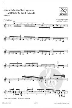 Sämtliche Lautenwerke bearbeitet für Gitarre von J.S. Bach 