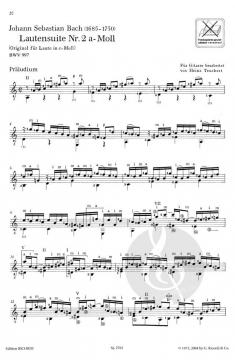 Sämtliche Lautenwerke bearbeitet für Gitarre von J.S. Bach 