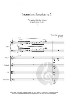 Impressions françaises pour quatuor à cordes et harpe op. 71 von Florentine Mulsant 