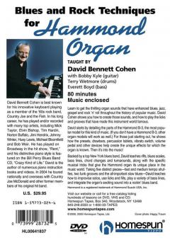 Blues & Rock Techniques Hammond Organ DVD von David Bennett Cohen 