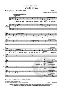 I Would Be True von John Rutter (Download) 