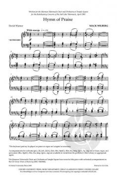 Hymn Of Praise von Mack Wilberg (Download) 