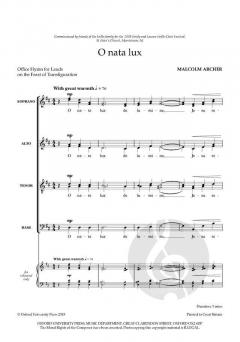 O nata lux von Malcolm Archer (Download) 