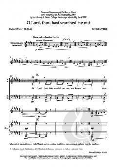 O Lord, Thou Hast Searched Me Out von John Rutter (Download) 