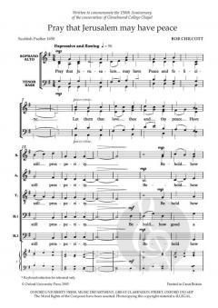 Pray that Jerusalem may have peace von Bob Chilcott (Download) 