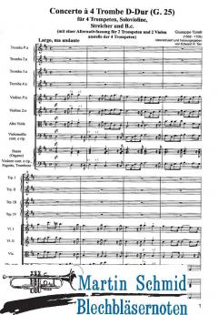 Concerto à 4 Trombe D-Dur G.25  von Giuseppe Torelli 