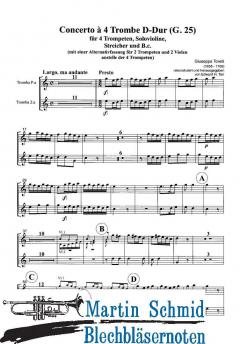 Concerto à 4 Trombe D-Dur G.25  von Giuseppe Torelli 