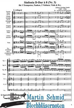 Sinfonia à 8 D-Dur Nr.3  von Johann Christian Hertel 