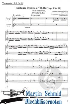 Sinfonia Decima op.3 Nr.10 à 7 D-Dur von Giovanni Battista Bononcini 