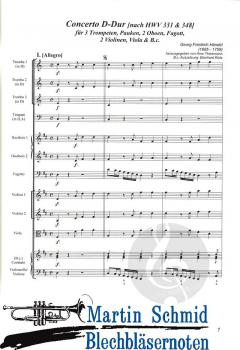 Concerto D-Dur (nach HWV331 und 348) von Georg Friedrich Händel 