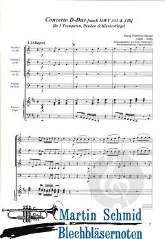 Concerto D-Dur (nach HWV331 und 348) von Georg Friedrich Händel 