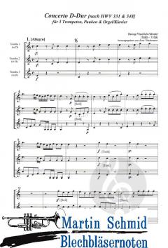 Concerto D-Dur (nach HWV331 und 348) von Georg Friedrich Händel 
