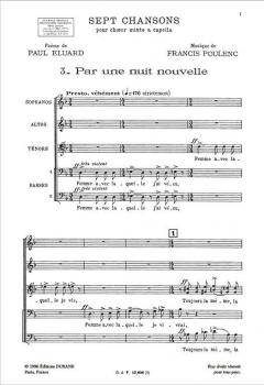 7 Chansons No. 3 von Francis Poulenc 