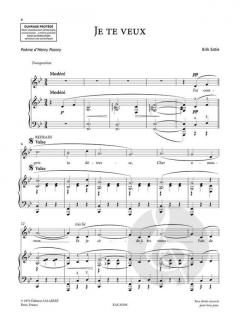 Je te veux (Medium/Low Voice) von Erik Satie 