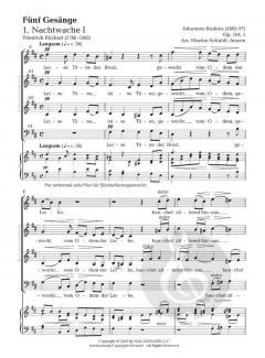 5 Gesänge op. 104 von Johannes Brahms 