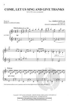 Come, Let Us Sing and Give Thanks 