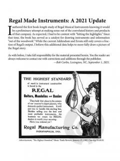 Regal Musical Instruments von Bob Carlin 