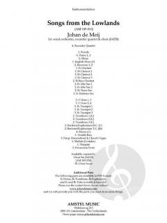 Songs from the Lowlands von Johan de Meij 