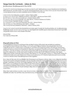 Songs from the Lowlands von Johan de Meij 