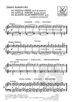 24 piccoli pezzi op. 39 von Dmitri Kabalewski 