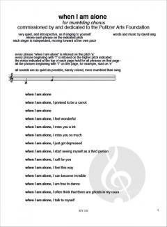 When I am Alone von David Lang 