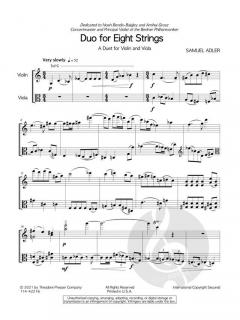 Duo for Eight Strings  von Samuel Adler 