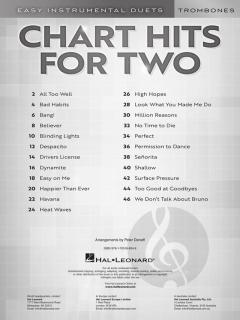 Chart Hits for 2 Trombones 