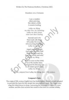 Lullaby My Liking von Patrick Hawes 