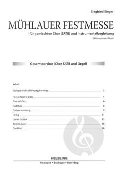 Mühlauer Festmesse - Paket Gesamtpartitur und Orgelstimme extra von Singer Siegfried 