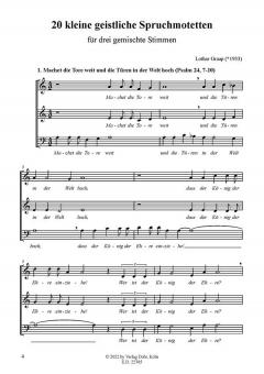 20 kleine geistliche Spruchmotetten von Lothar Graap 