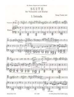 Suite für Violoncello und Klavier von Georg Trexler im Alle Noten Shop kaufen (Partitur)
