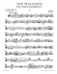 Vier Präludien für Streichquartett von Leo Spies im Alle Noten Shop kaufen (Partitur)