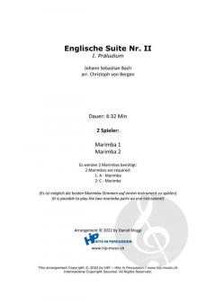 Englische Suite Nr. 2 von Johann Sebastian Bach 