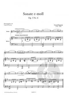Sonate e-moll op. 3 Nr. 6 von Niccolò Paganini 