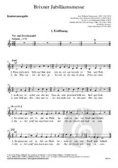 Brixner Jubiläumsmesse (Kantorenausgabe) von Oswald Jaeggi 