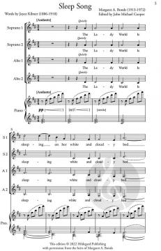 Sleep Song von Margaret Bonds 