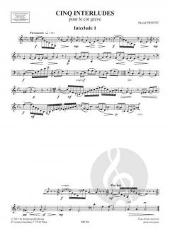 Cinq interludes pour le cor grave von Pascal Proust 
