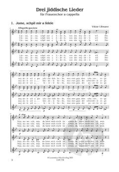 3 jiddische Lieder von Viktor Ullmann 