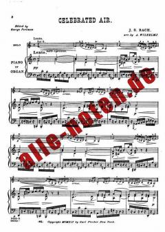 Celebrated Air von Johann Sebastian Bach 